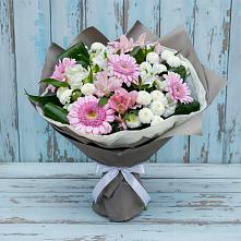 Букет цветов из:  Герберы, Альстромерии и Хризантемы в Новотроицке