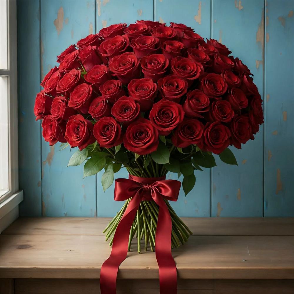 Букет Красные розы Блэк Меджик в Новотроицке