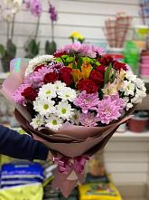 Букет цветов из:  Розы, Хризантемы и Альстромерии #REPLACE_PRED# Новотроицке