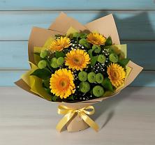 Букет цветов из:  Герберы и Хризантемы в Новотроицке