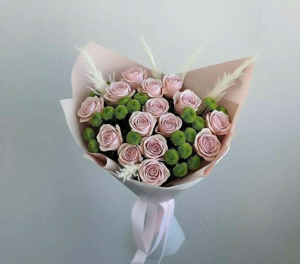 Букет цветов из: Розы и Хризантемы в Новотроицке