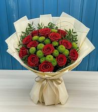 Букет цветов из:  Розы и Хризантемы в Новотроицке