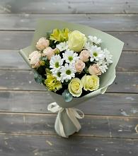 Букет цветов из:  Альстромерии, Розы и Хризантемы в Новотроицке