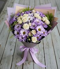 Букет цветов из:  Хризантемы и Розы в Новотроицке