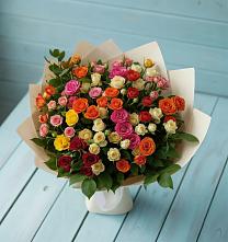 Букет Микс из разноцветных кустовых роз #REPLACE_PRED# Новотроицке